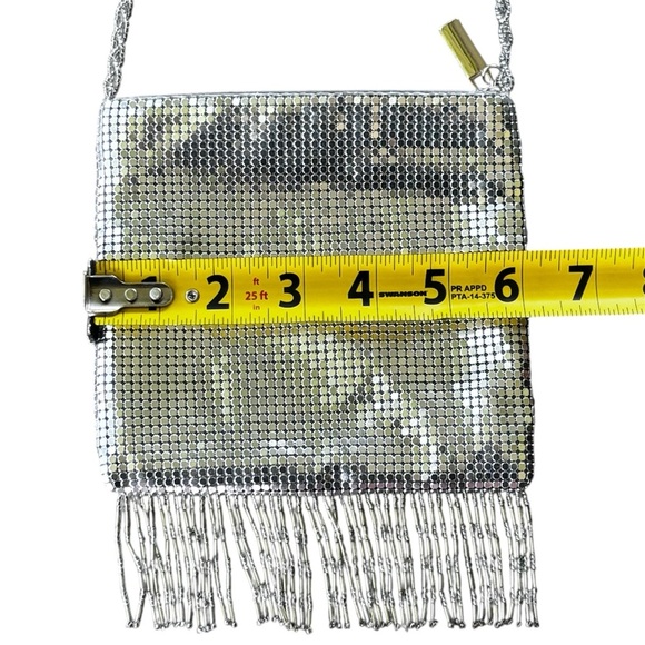Silver Valerie Stevens Mesh Fringe evening bag Trendy - Picture 3 of 7